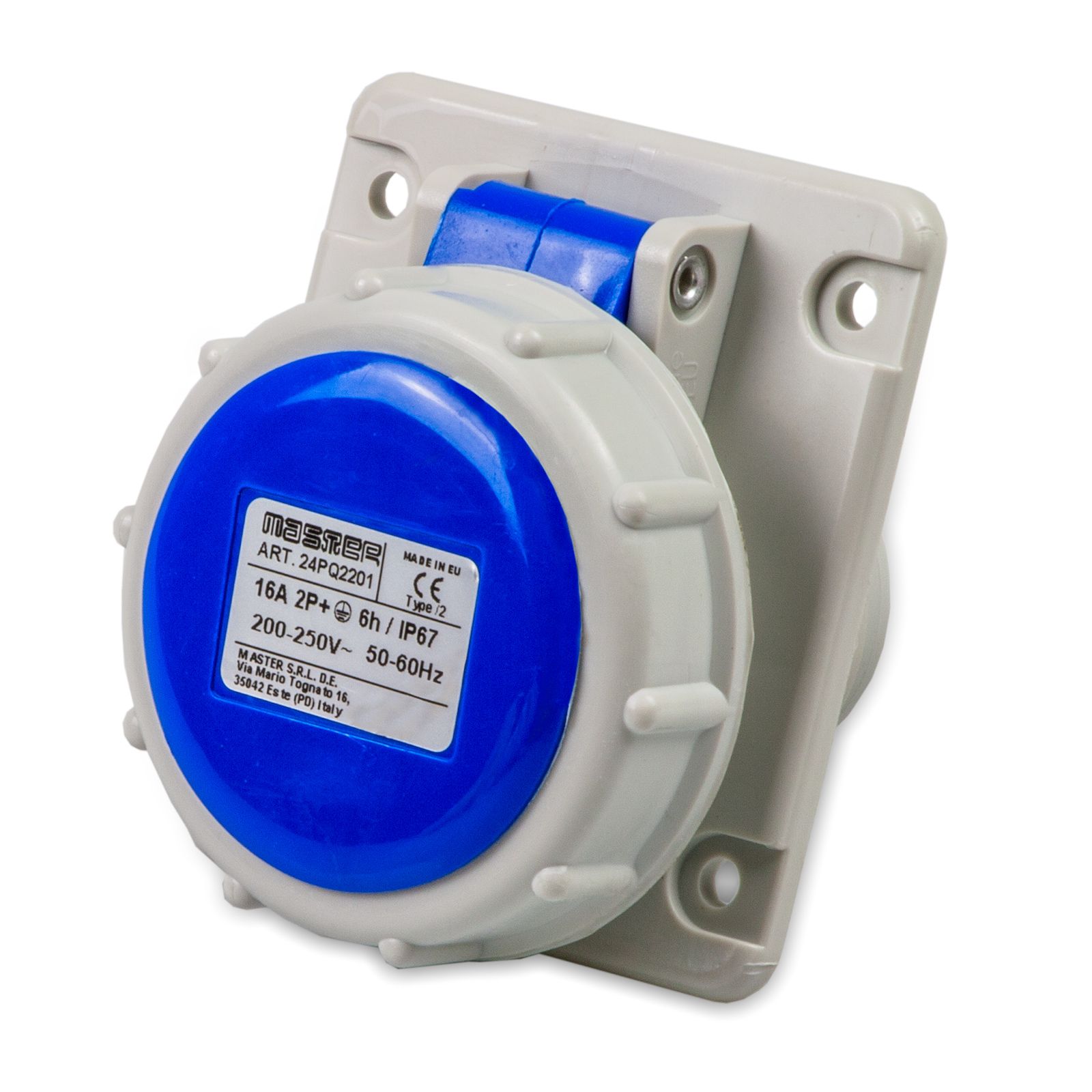 Pr.Qua.2P+T 16A 230V 6h BLU IP67