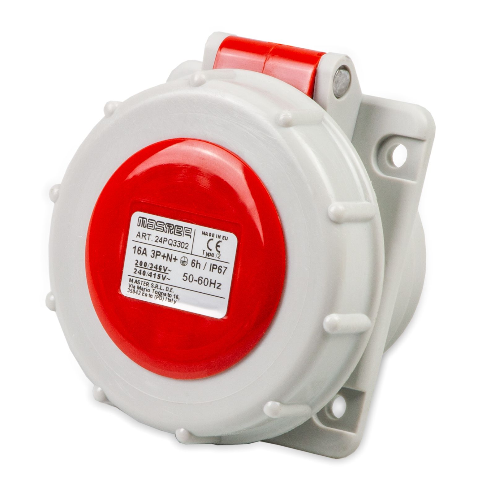 Pr.Qua.3P+N+T 16A 380V 6h ROSSA IP67