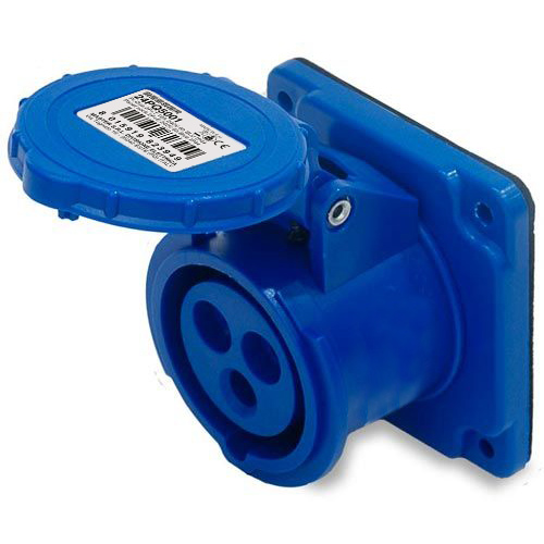 Prise 2P+T 16A 240V 6h Bleu IP44