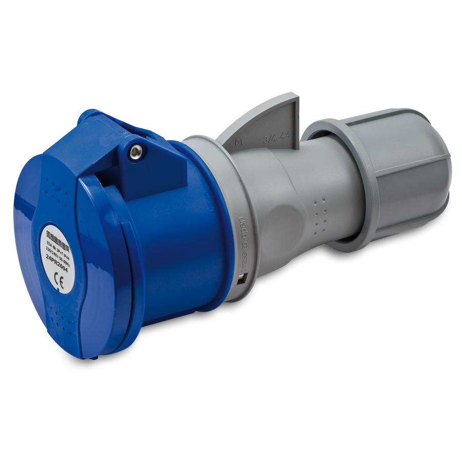 Pr.2P+T 32A 230V 6h BLU IP44