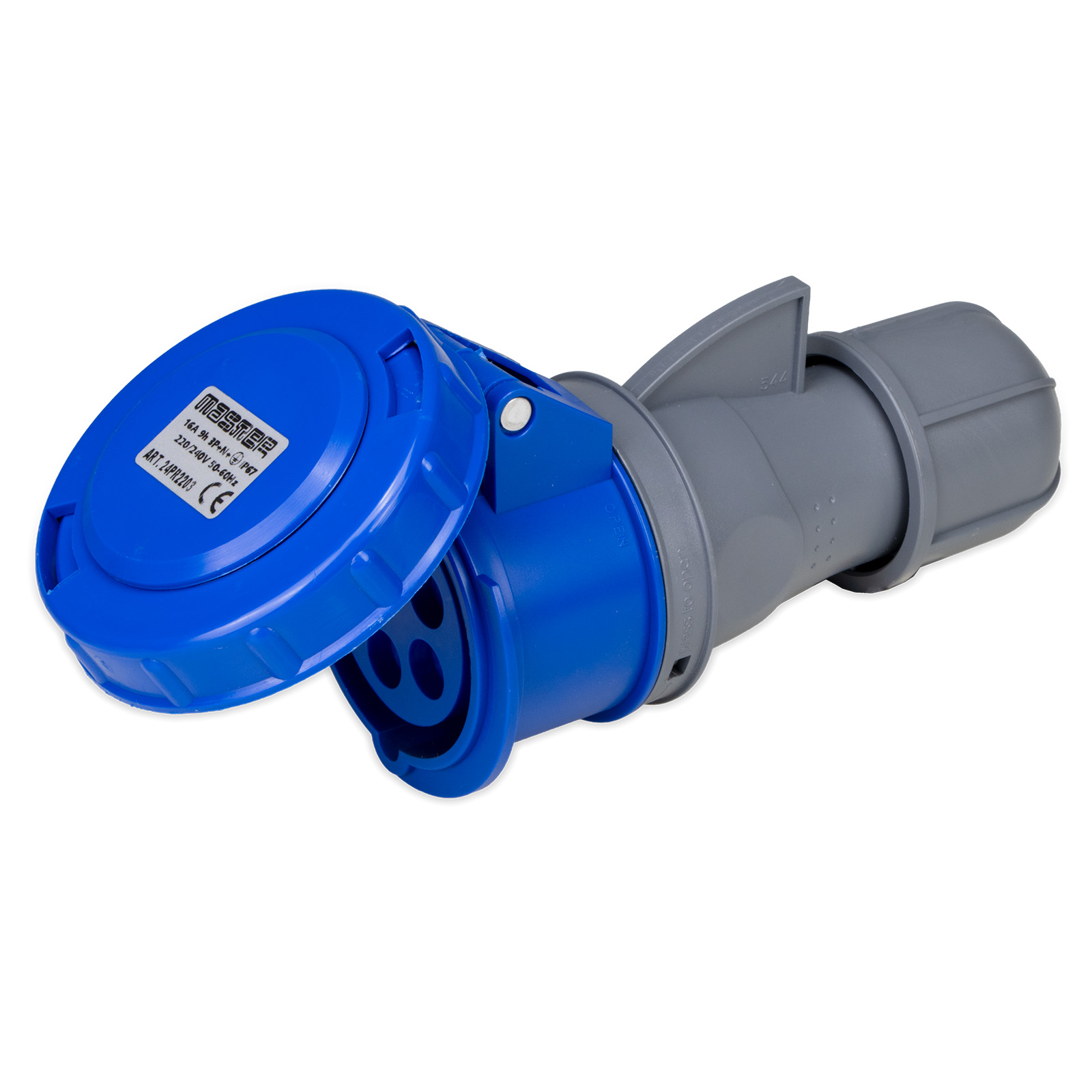 Prise 3P+N+T 16A 240V 9h BLEU IP67