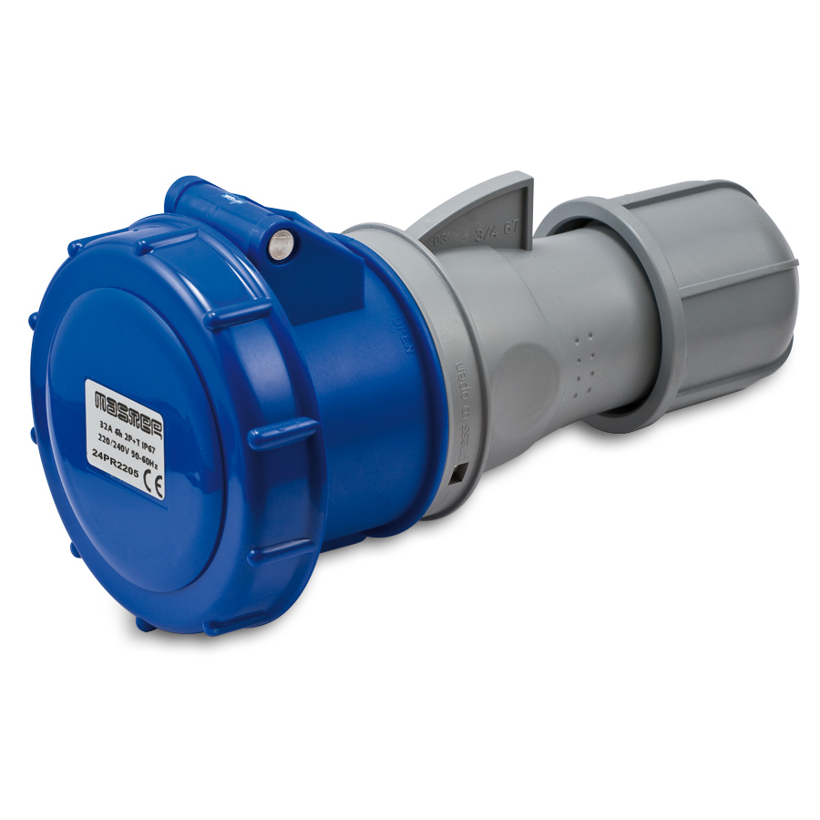 Enchufe 3P+T 32A 240V 9h Azul IP67