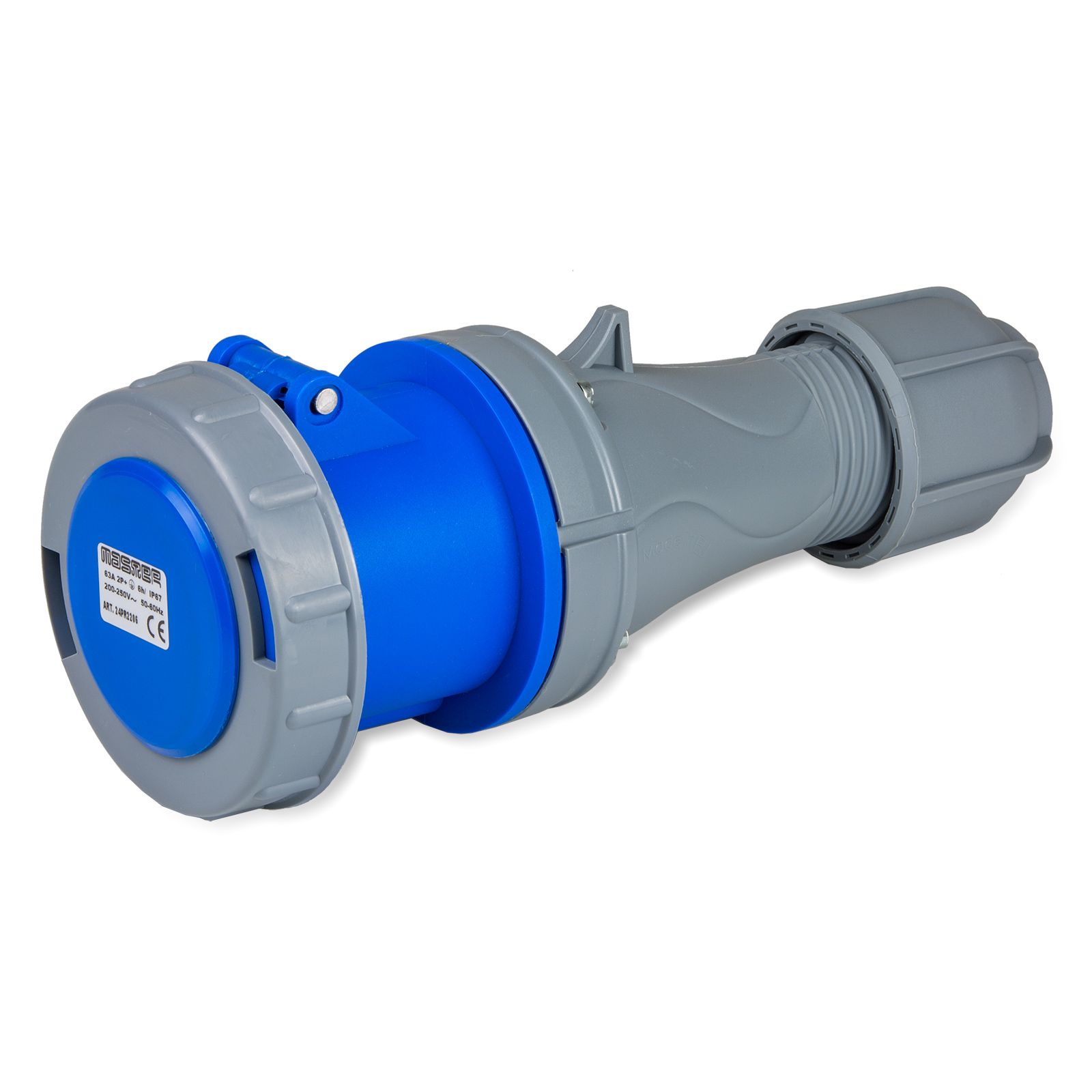 Enchufe 2P+T 63A 240V 6h Azul IP67
