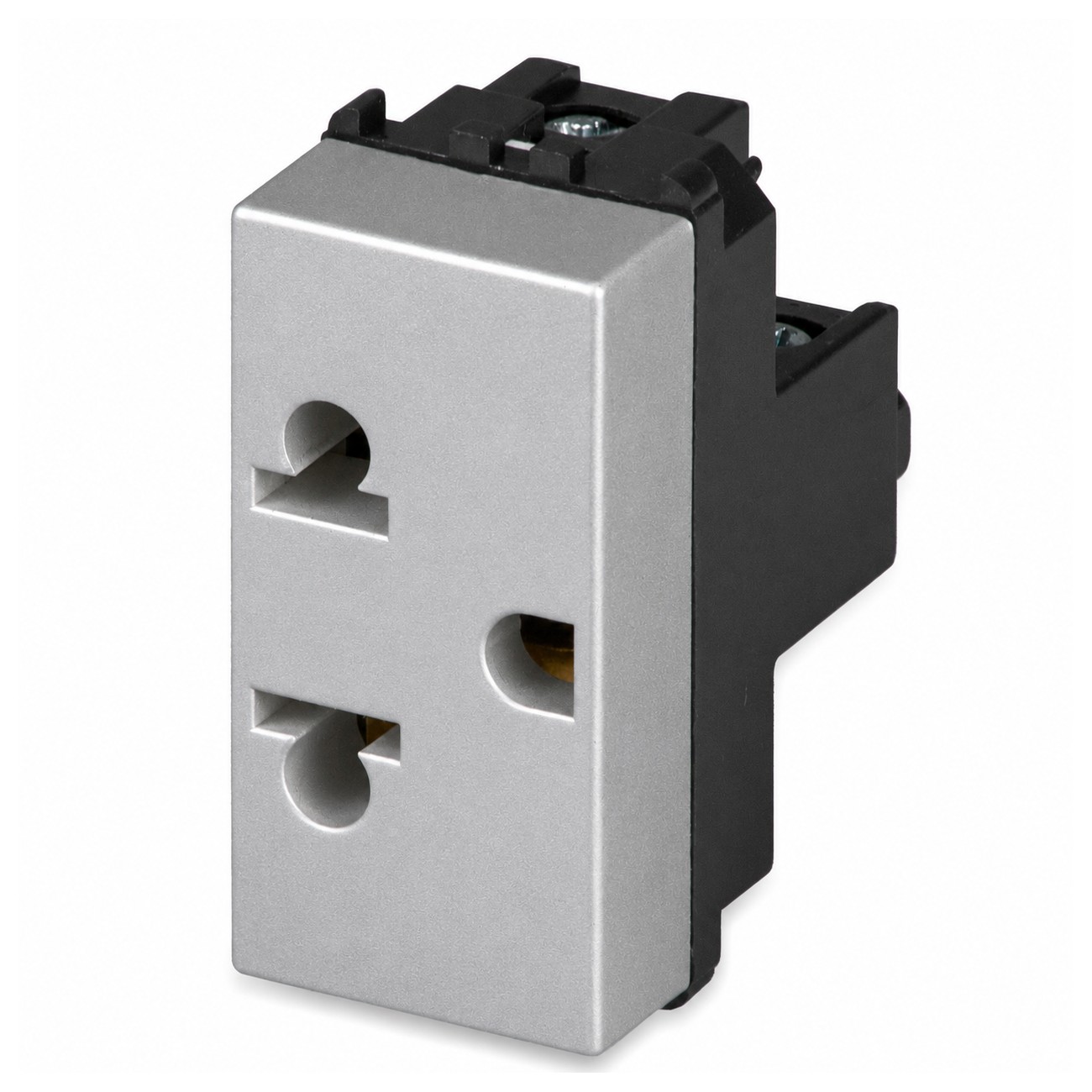Presa 2P+T 16A250V EUROAMERIC. Alluminio