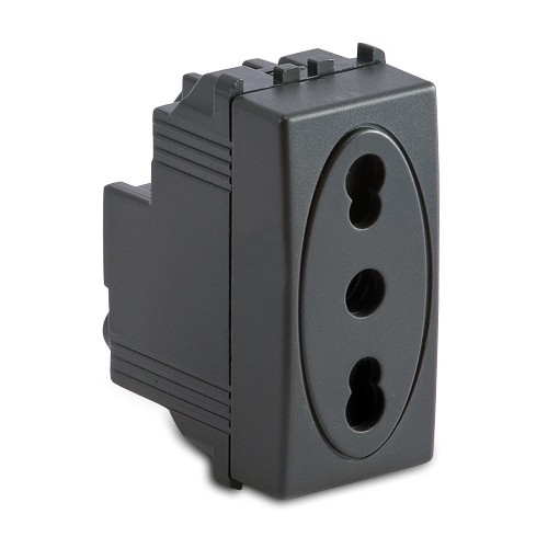 MODO Presa 2P+T 16A Bivalente GRIGIO