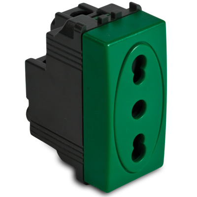 MODO Presa 2P+T 16A Bivalente VERDE