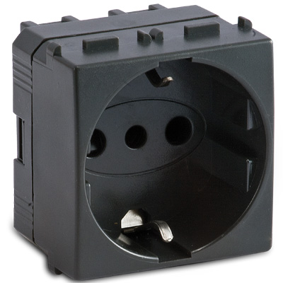 MODO Presa P30 Schuko 2P+T 16A GRIGIO