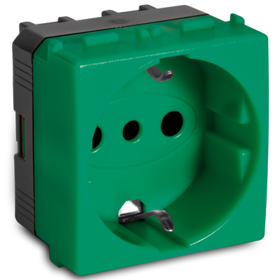 MODO Presa P30 Schuko 2P+T 16A VERDE