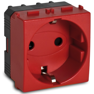 MODO Pr.Schuko 16A 2P+T (laterale) ROSSO