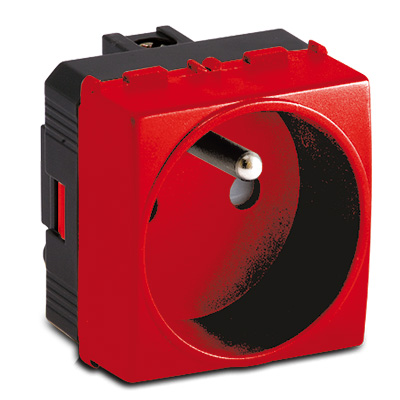 MODO Presa 2P+T 16A St.Francese ROSSA