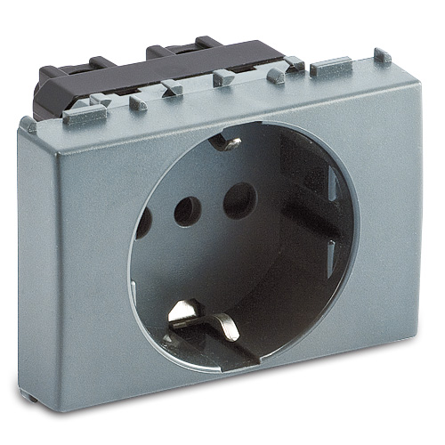 STEEL Presa P30 Schuko 2P+T 16A 3 moduli