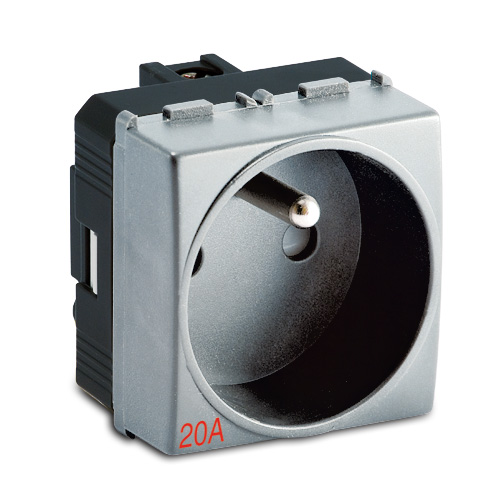 STEEL Presa 2P+T 20A St.Francese