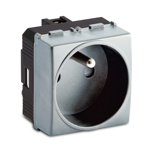 STEEL Presa 2P+T 16A St.Francese