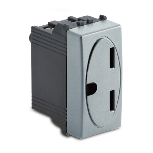 STEEL Presa 2P+T Laterale 15A 250V