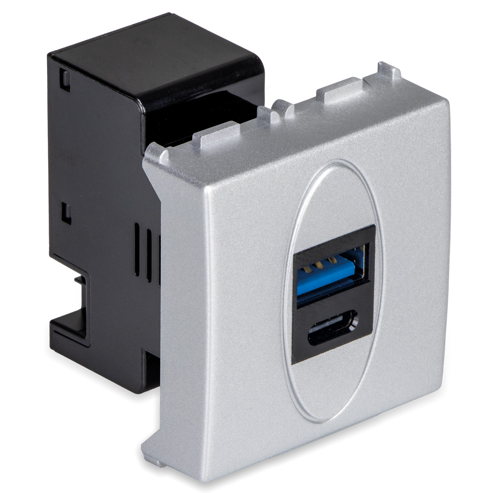 STEEL Alim.USB A+C 100/240Vac max20W