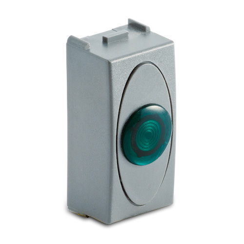 STEEL Portalamp.Spia VERDE 230V~