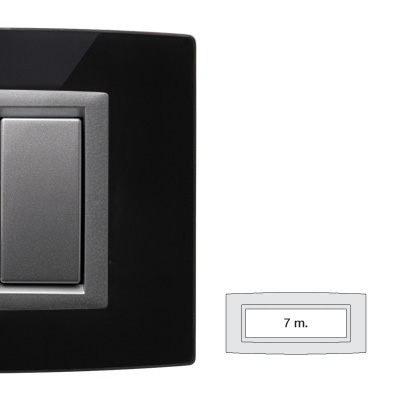 STEEL placca vetro NERO ASSOLUTO 7 posti
