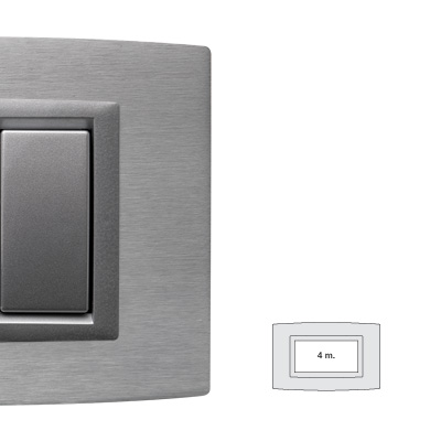 STEEL placca ALLUMINIO NATURALE 4 posti