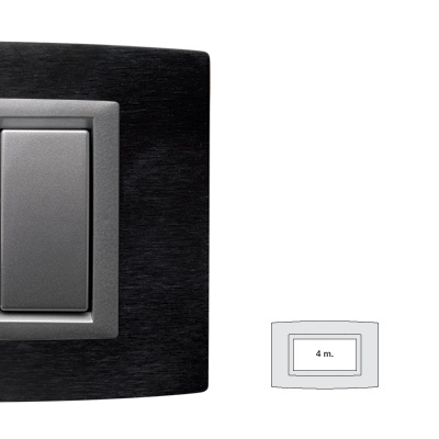 STEEL placca ALLUMINIO ANTRACITE 4 posti
