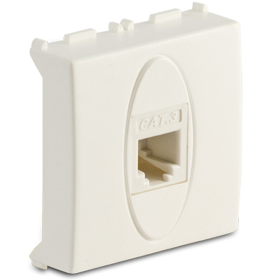 MODO Presa RJ12 1 Plug 2Mod. 6-6 BIANCO