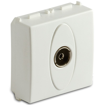 MODO Presa TV 9,5mm finale 2Mod.BIANCO