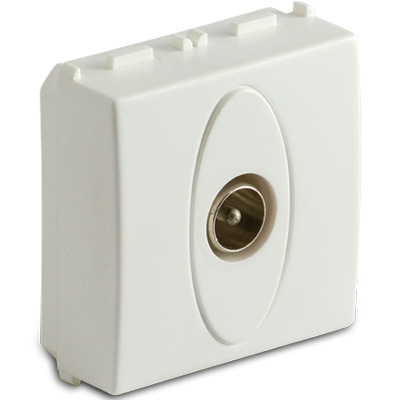 MODO Presa coax IEC maschio 2Mod.BIANCO