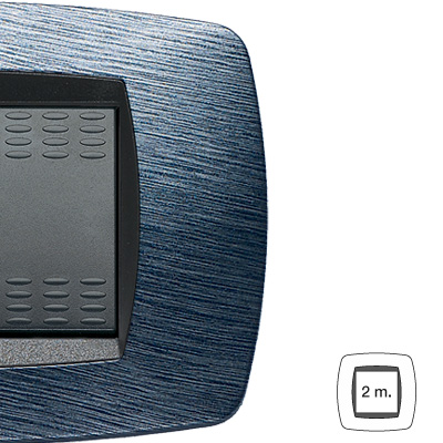 MODO Placca 2 P.Stretta SATINATO BLU