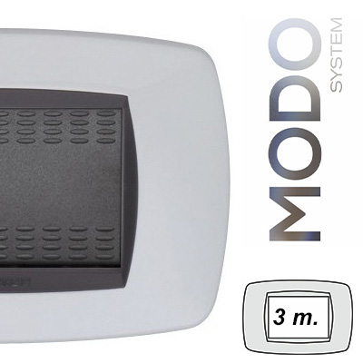 MODO Placca Metallo 3 Posti BIANCO