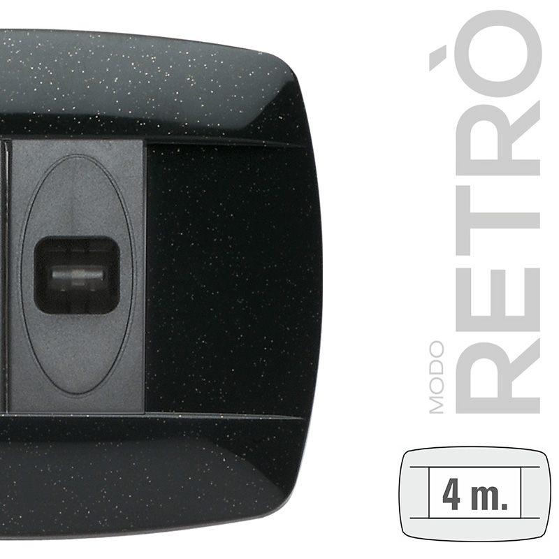 4 Modules Retro' plate, anthracite