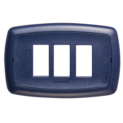 Mirò plate, 3 holes, dark blue