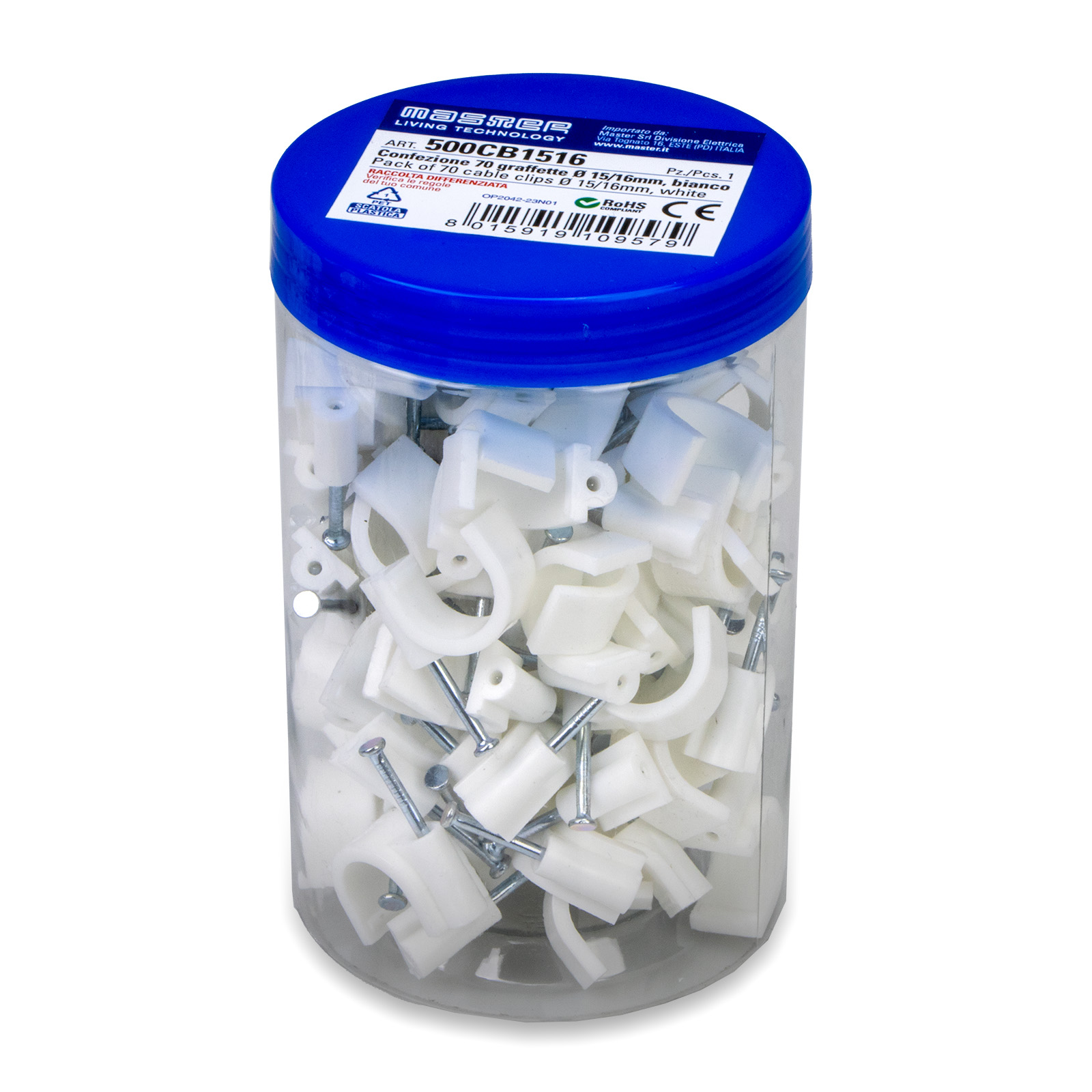 Conf. 70 Graffette diam.15-16 mm Bianco