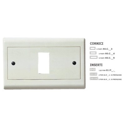 Cornice plastica Bianco 4 Posti