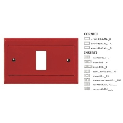 Cornice Metal.Liscio Rosso 4 Posti