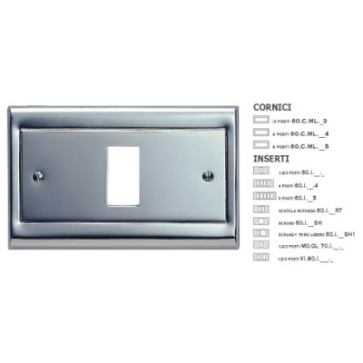 Cornice Metal.Liscio Argent.4 Posti