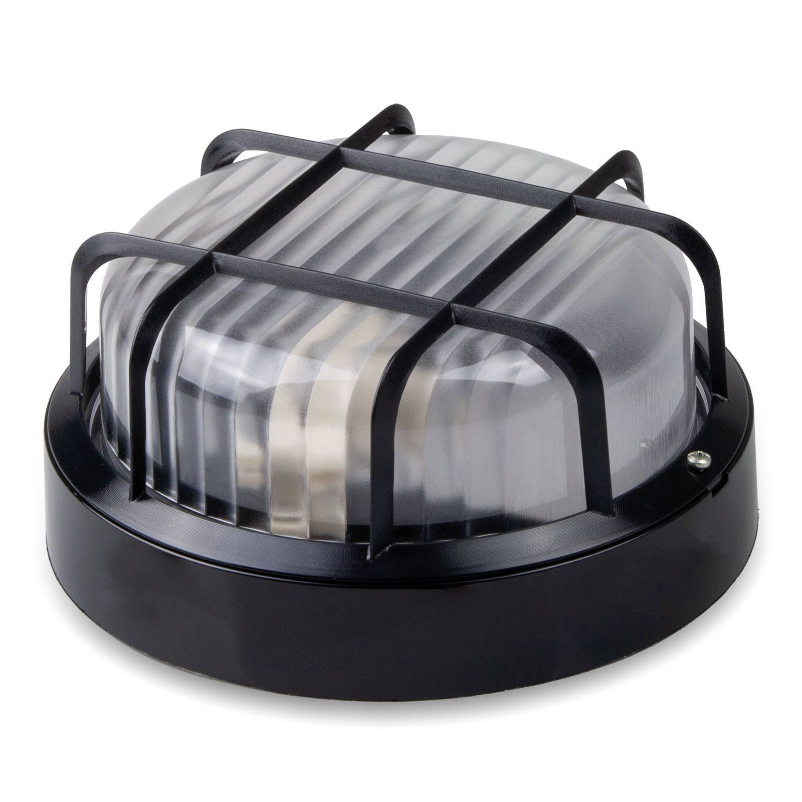 Plaf.tonda c.gabbia 60W (LED15W) NERA