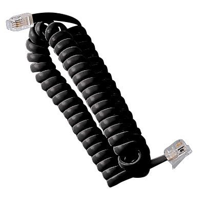 Spirale Tel. Mt.3 + plug 4-4 NERO
