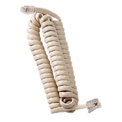 Spirale Tel. Mt.3 + plug 4-4 Avorio