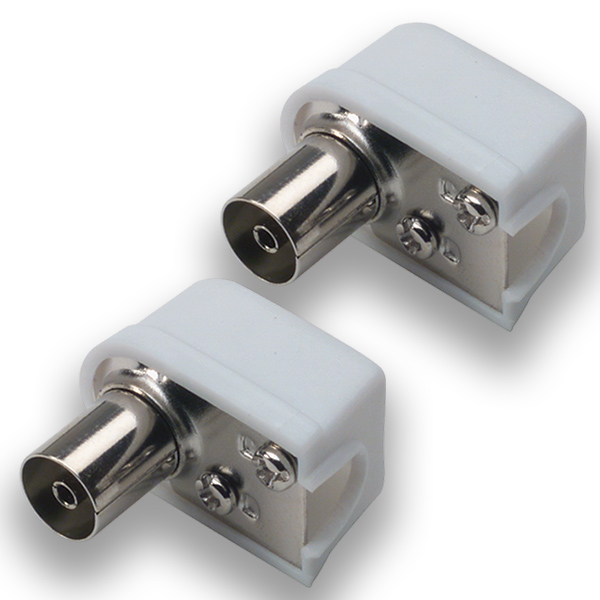 Conf. 2 Prese coax squadra 75ohm Ø9.5mm