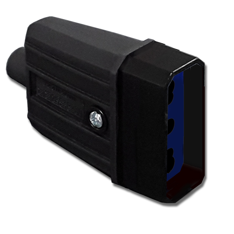 Presa IP40 P17/11 16A 2P+T in gomma nera