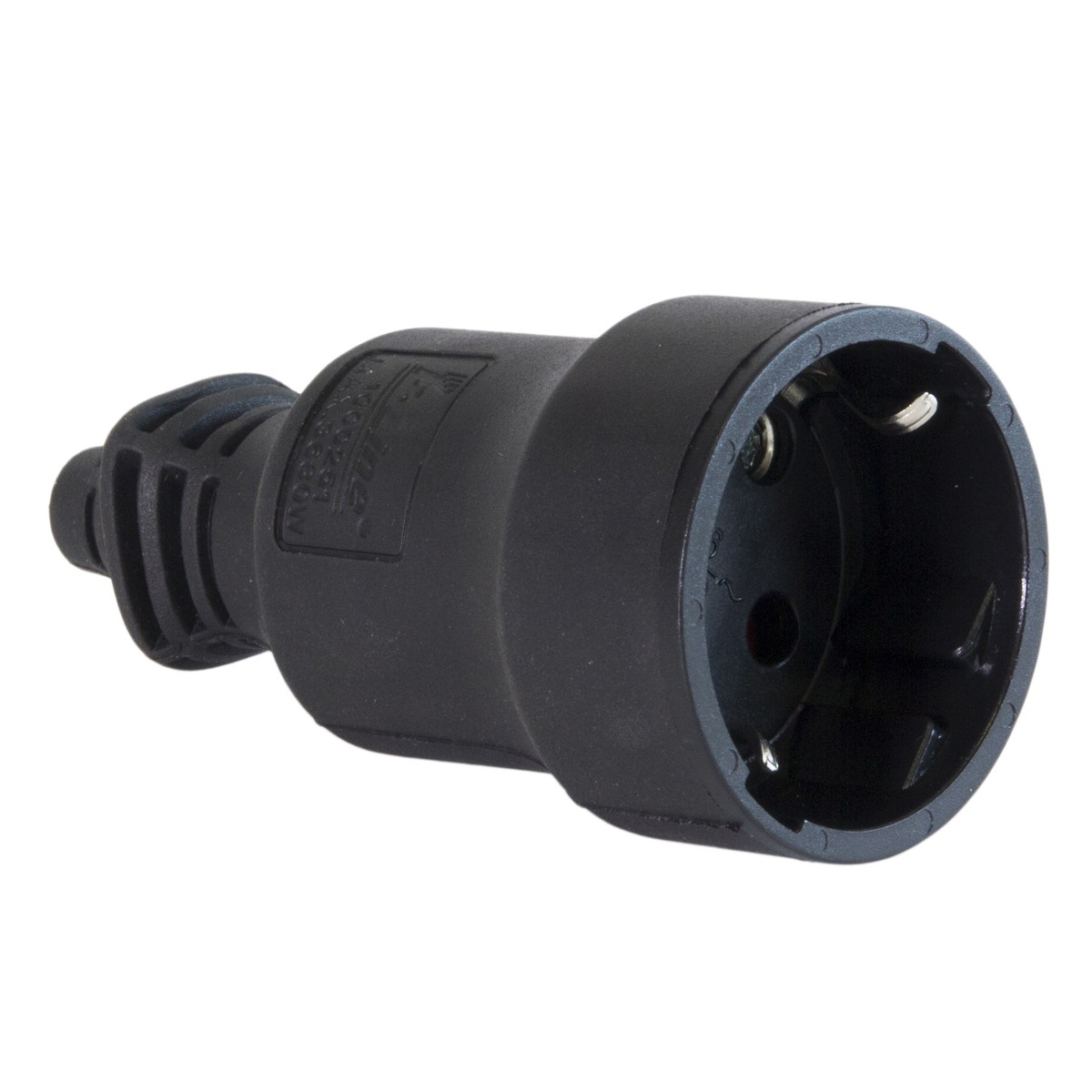Presa IP40 Schuko 16A 2P+T in gomma nera