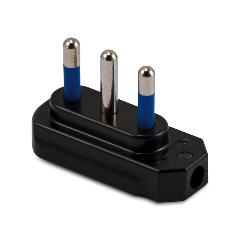 Spina piatta S 17 2P+T 16A Nera