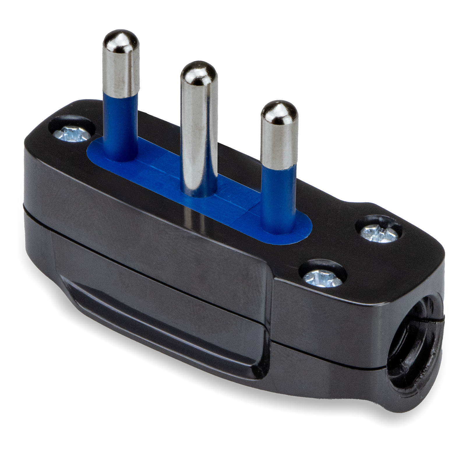Spina piatta SPA17 2P+T 16A Nera