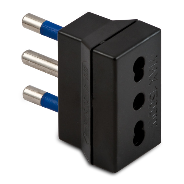 Adaptador Toma Simple 16A 2P+T Negro