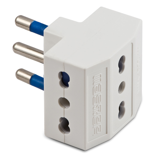 Adattatore triplo 16A 2P+T Bianca