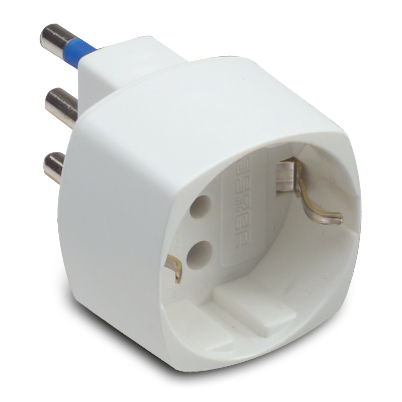 Adatt.Schuko16A+T Bianco c.Sicurezza