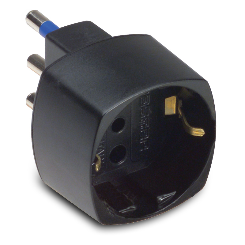 Adattatore Schuko 16A 2P+T Nero