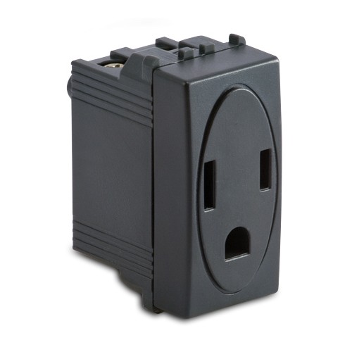 Presa Americ. 2P+T 15A 127V MODO GRIGIO
