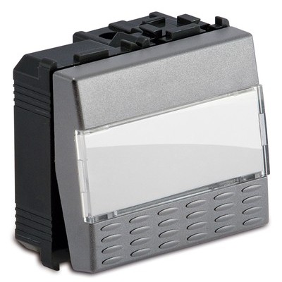 Pulsante Portanome 1P 16A 2 mod. STEEL