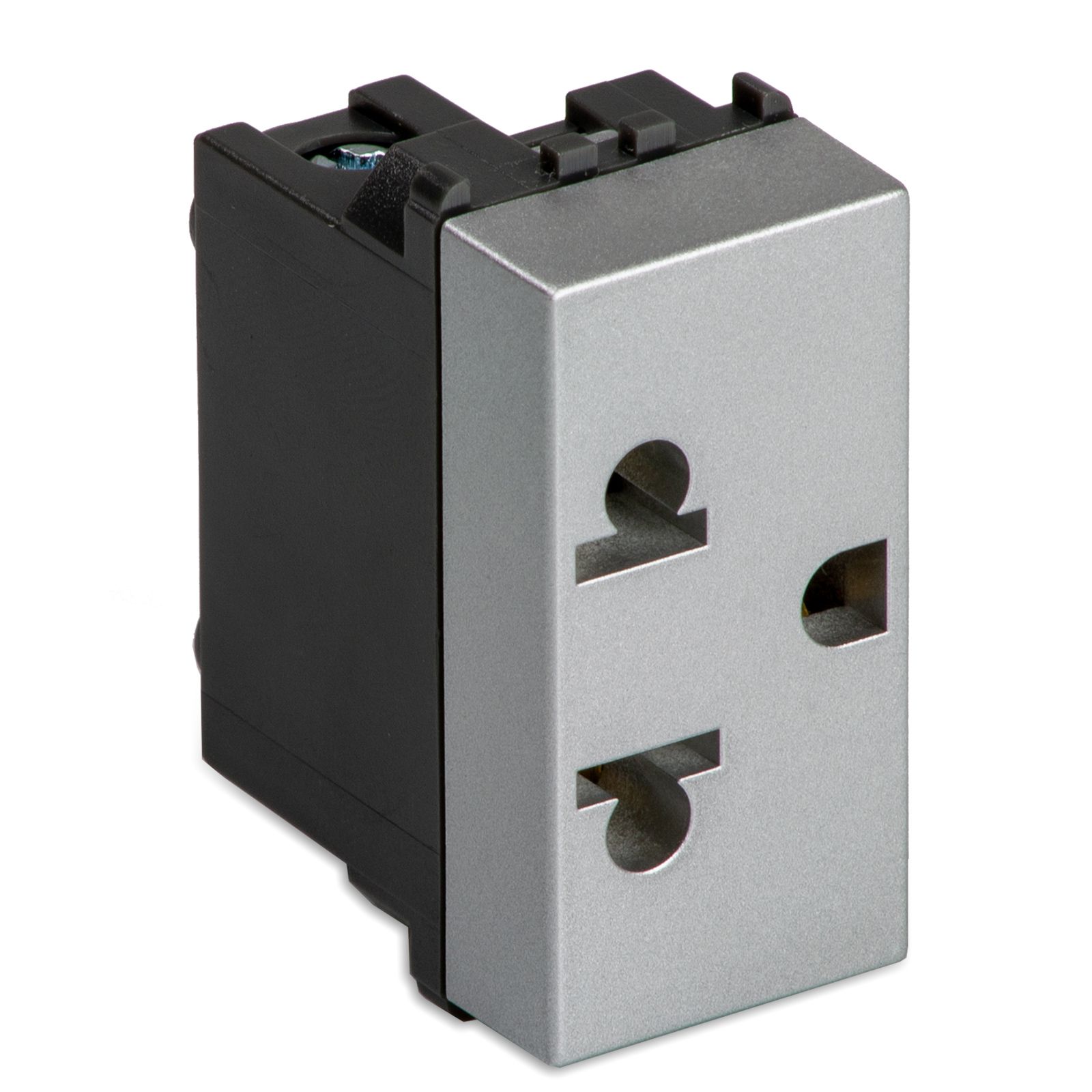 Presa euroamericana 2P+T 16A 250V STEEL