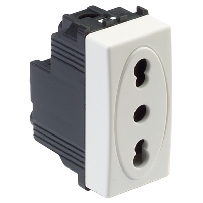Presa 2P+T 10-16A Bivalente MODO BIANCO